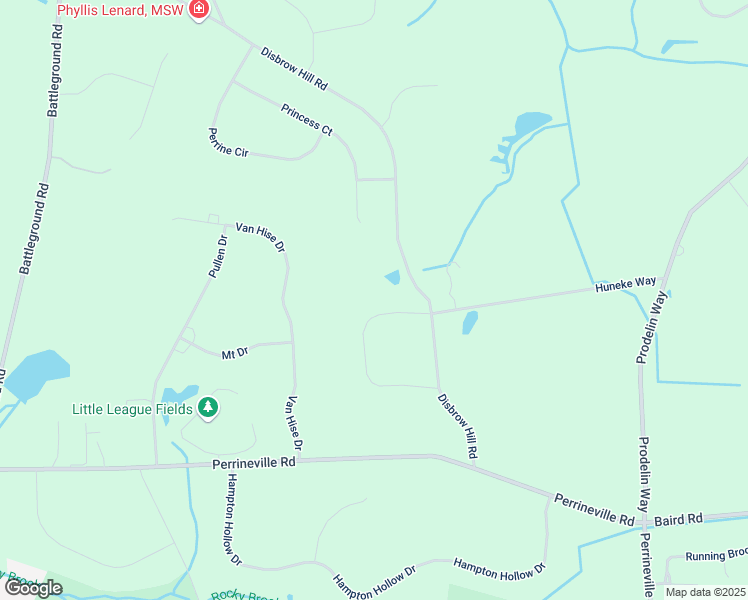 map of restaurants, bars, coffee shops, grocery stores, and more near 25 Van Arsdale Circle in Millstone