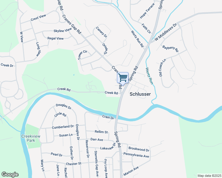 map of restaurants, bars, coffee shops, grocery stores, and more near 50 Creek Road in Carlisle