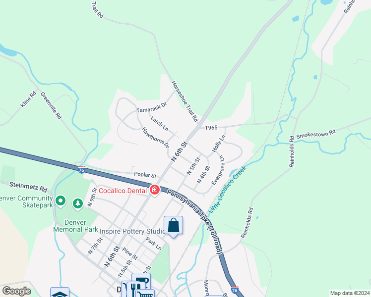 map of restaurants, bars, coffee shops, grocery stores, and more near 529 Elm Street in Denver