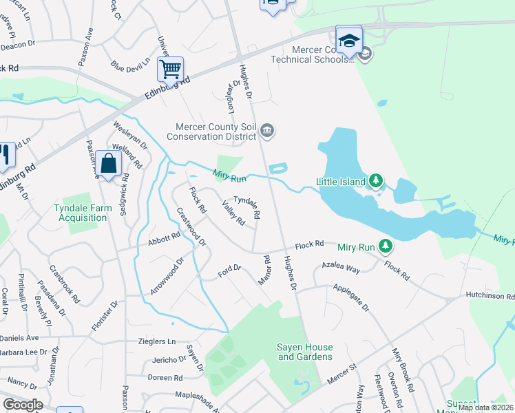 map of restaurants, bars, coffee shops, grocery stores, and more near 327 Hughes Drive in Hamilton Township