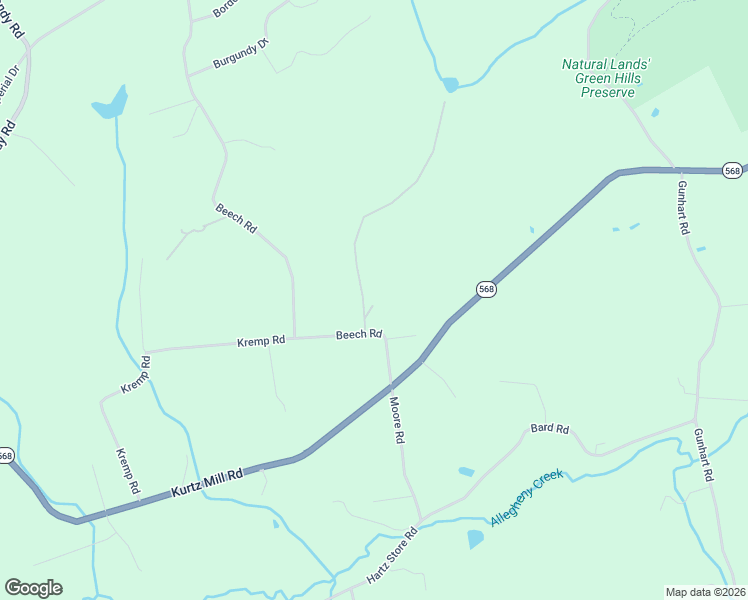 map of restaurants, bars, coffee shops, grocery stores, and more near 354 Beech Road in Mohnton