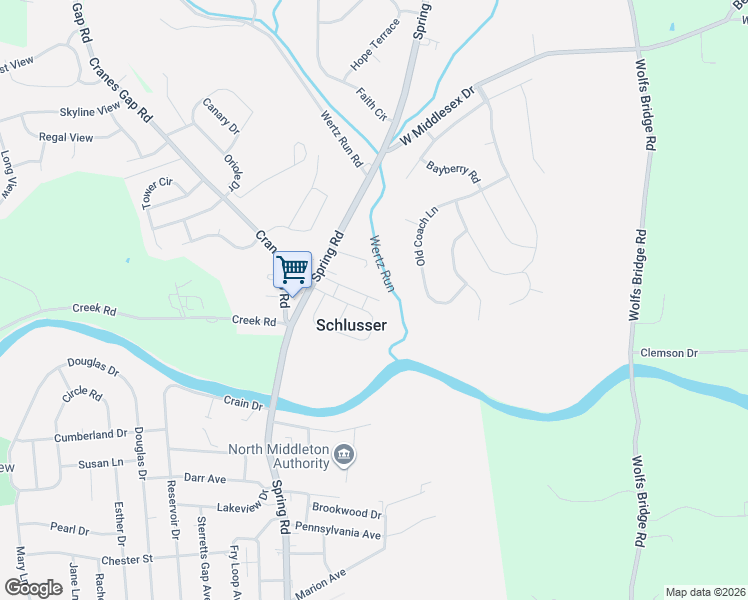 map of restaurants, bars, coffee shops, grocery stores, and more near in Schlusser