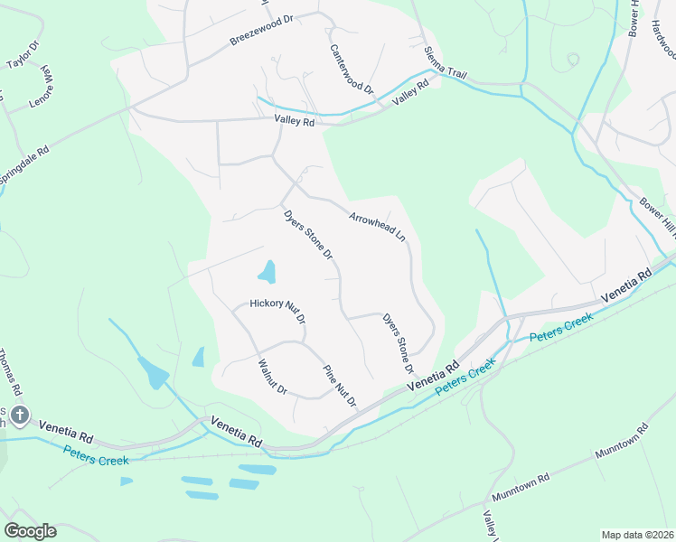 map of restaurants, bars, coffee shops, grocery stores, and more near 127 Dyerstone Drive in Eighty Four