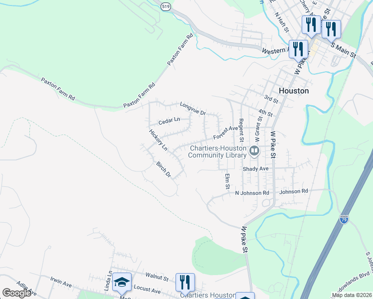 map of restaurants, bars, coffee shops, grocery stores, and more near 814 Woodside Drive in Houston