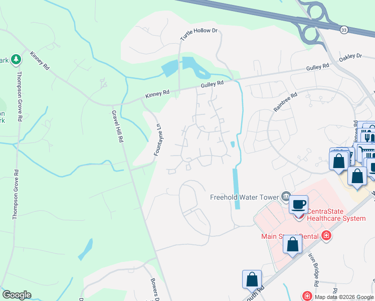 map of restaurants, bars, coffee shops, grocery stores, and more near 31 Haverford Court in Freehold