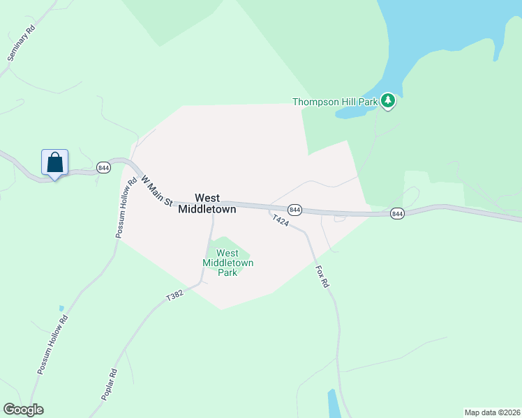 map of restaurants, bars, coffee shops, grocery stores, and more near 55 East Main St W Middletown in West Middletown