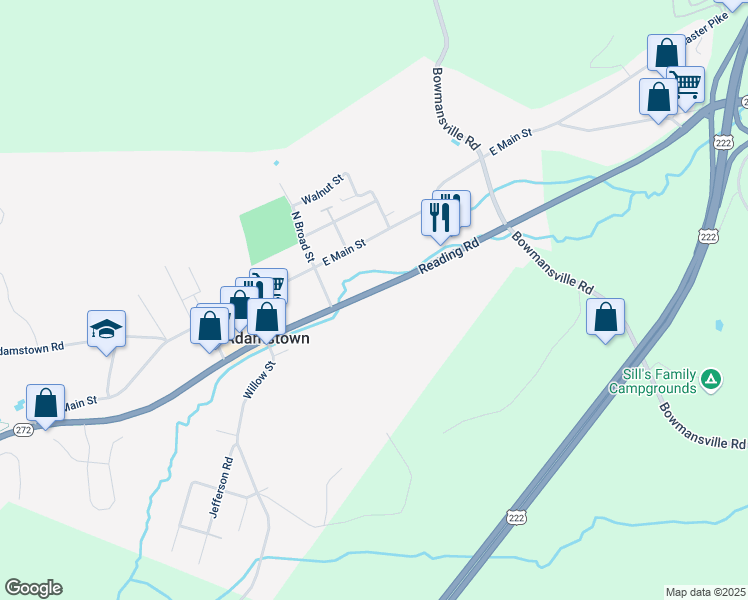 map of restaurants, bars, coffee shops, grocery stores, and more near 3117 North Reading Road in Reinholds