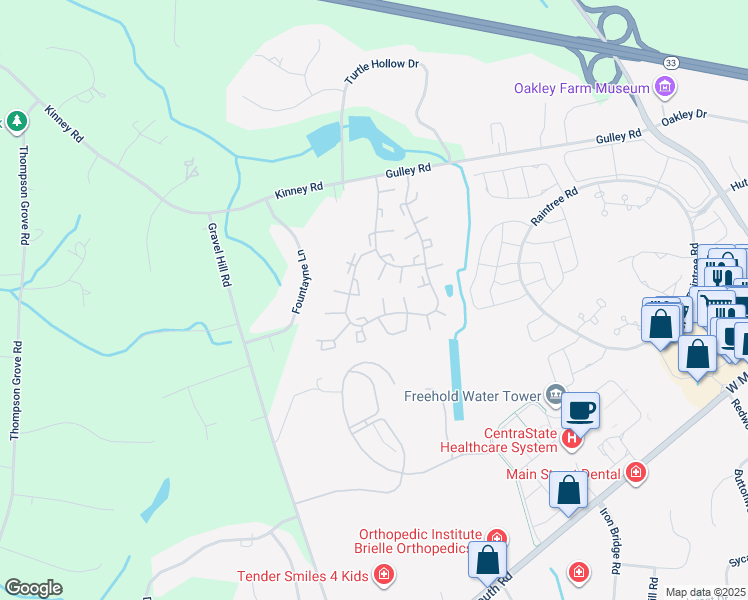 map of restaurants, bars, coffee shops, grocery stores, and more near 51 Christopher Court in Freehold