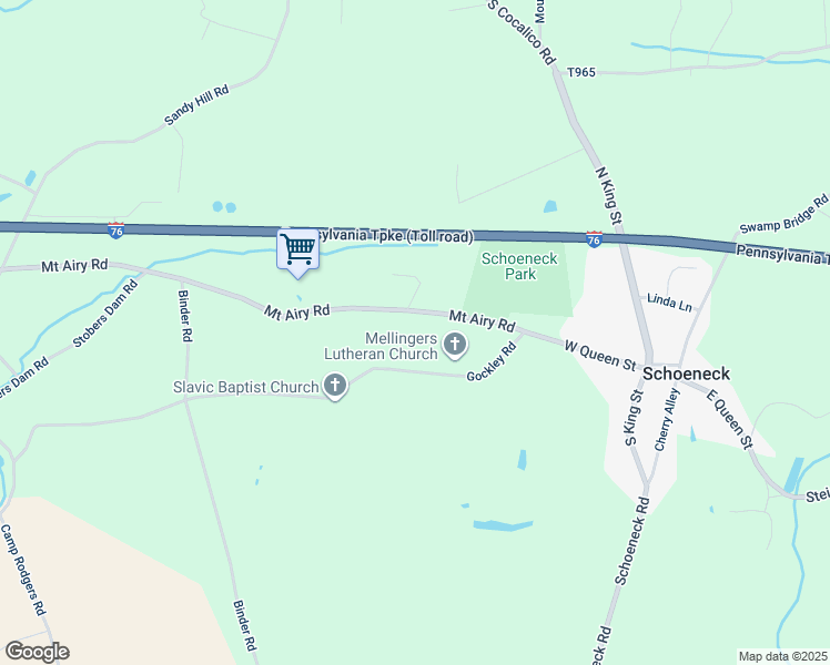 map of restaurants, bars, coffee shops, grocery stores, and more near 1235 Mount Airy Road in Stevens