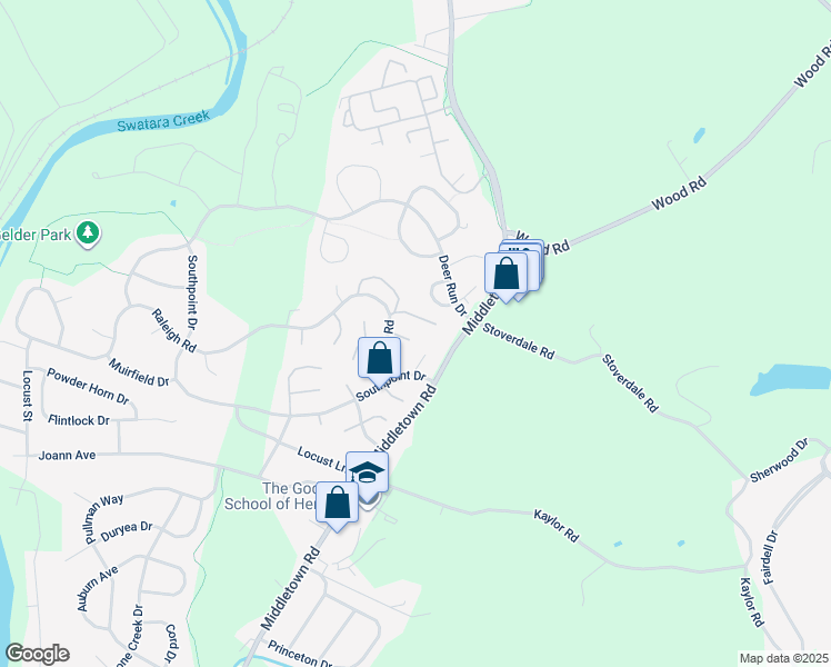 map of restaurants, bars, coffee shops, grocery stores, and more near 2039 Raleigh Road in Hummelstown