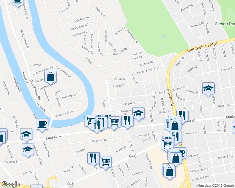 map of restaurants, bars, coffee shops, grocery stores, and more near 205 Holly Drive in Camp Hill