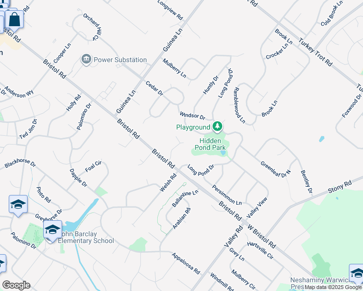 map of restaurants, bars, coffee shops, grocery stores, and more near 1405 Woodrose Manor Drive in Warrington