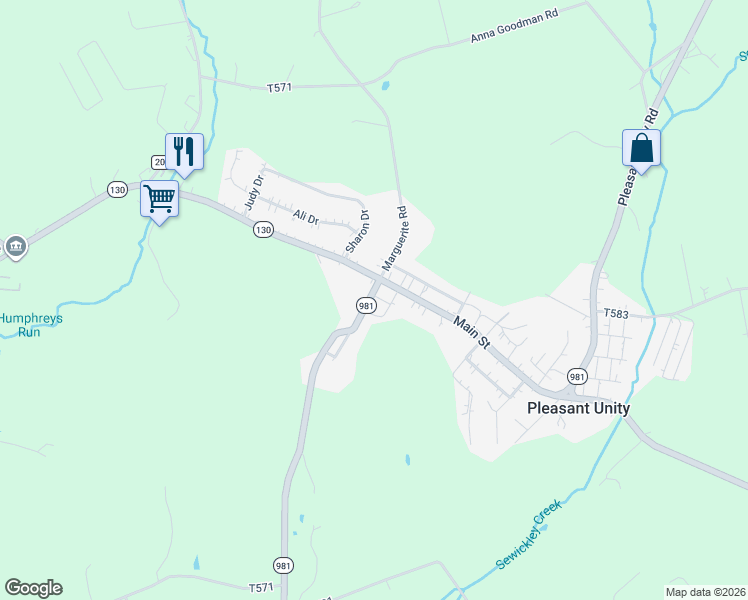 map of restaurants, bars, coffee shops, grocery stores, and more near 130 Marguerite Road in Latrobe