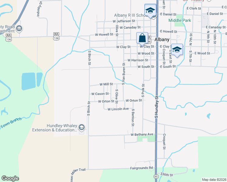map of restaurants, bars, coffee shops, grocery stores, and more near 600-698 South Chicago Street in Albany