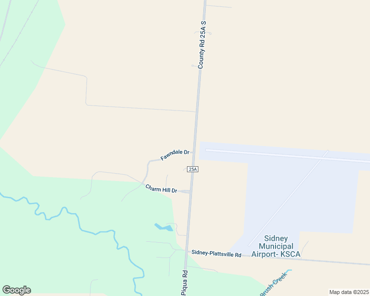 map of restaurants, bars, coffee shops, grocery stores, and more near 3501-3673 County Road 25A South in Sidney