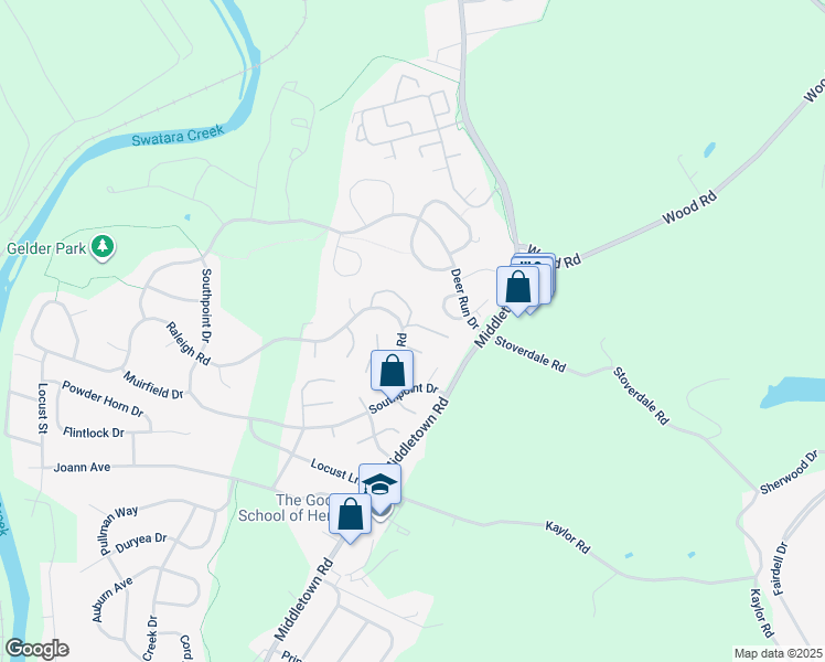 map of restaurants, bars, coffee shops, grocery stores, and more near 2045 Raleigh Road in Hummelstown