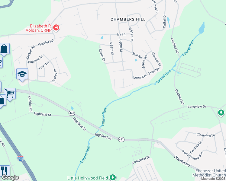 map of restaurants, bars, coffee shops, grocery stores, and more near 930 Dennis Circle in Harrisburg