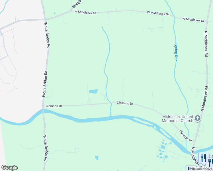 map of restaurants, bars, coffee shops, grocery stores, and more near 161 Clemson Drive in Carlisle