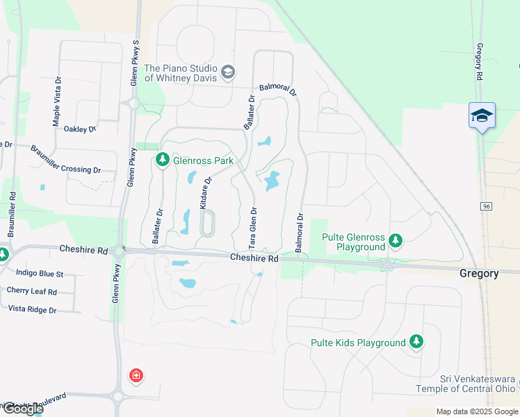 map of restaurants, bars, coffee shops, grocery stores, and more near 241 Tara Glen Drive in Delaware