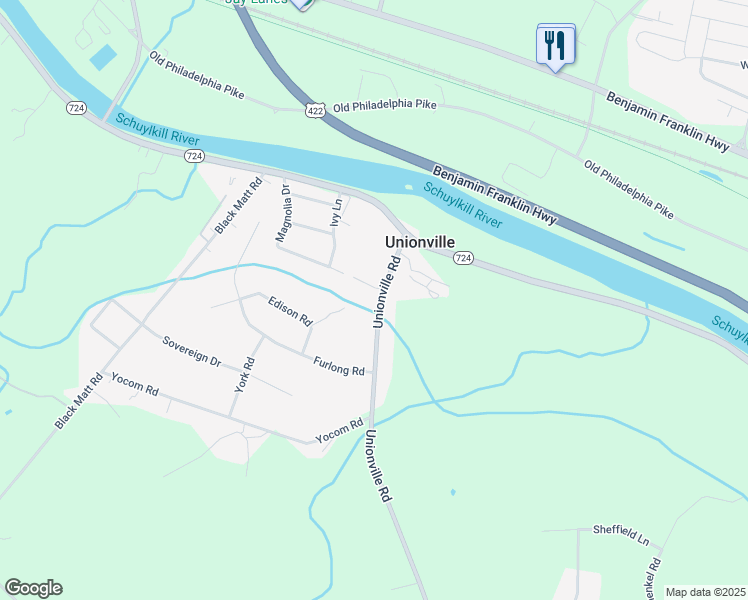 map of restaurants, bars, coffee shops, grocery stores, and more near 28 Unionville Road in Douglassville