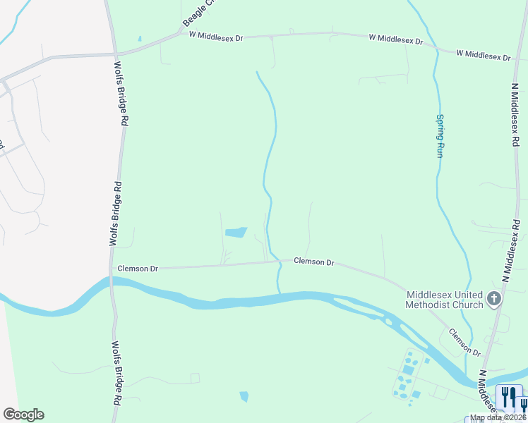 map of restaurants, bars, coffee shops, grocery stores, and more near 161 Clemson Drive in Carlisle