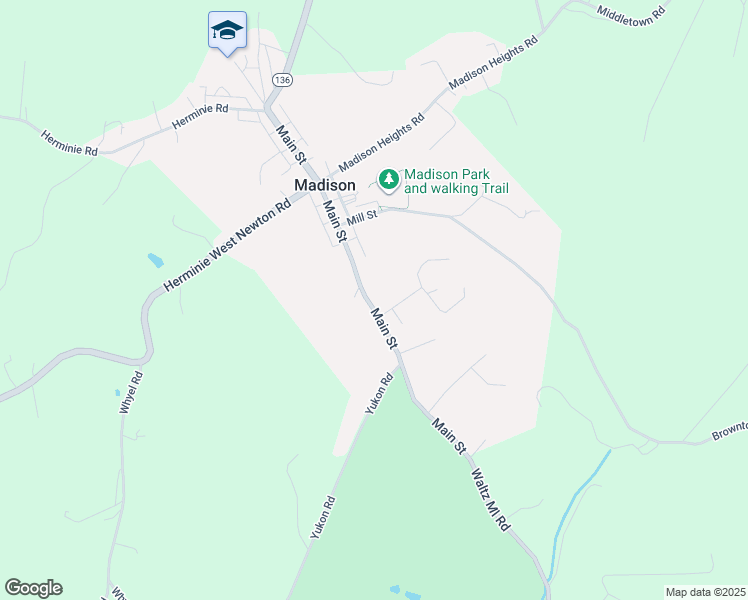 map of restaurants, bars, coffee shops, grocery stores, and more near 327 Main Street in New Stanton