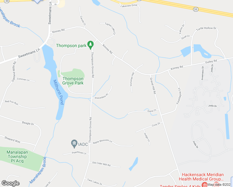 map of restaurants, bars, coffee shops, grocery stores, and more near 10 Precedent Place in Manalapan Township