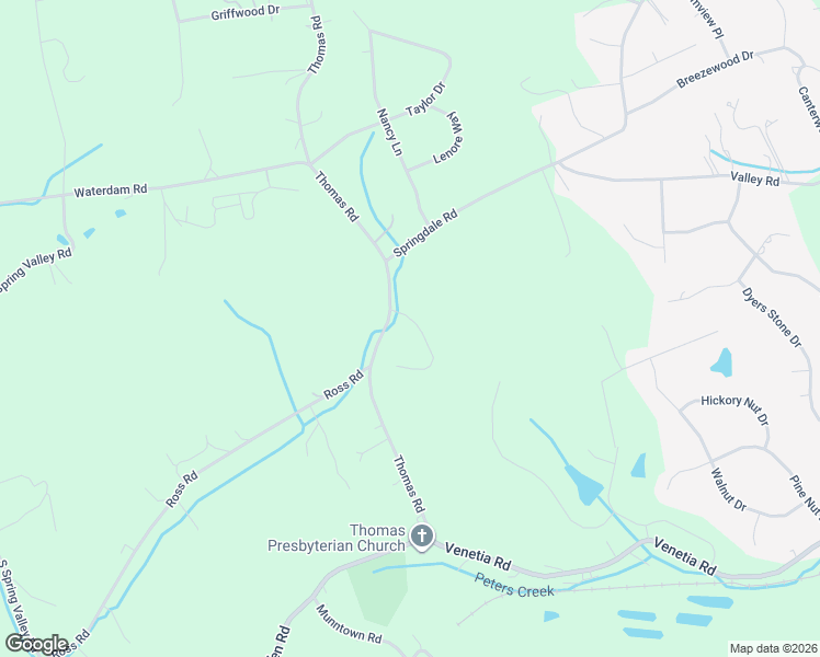 map of restaurants, bars, coffee shops, grocery stores, and more near 608 Thomas Road in Eighty Four