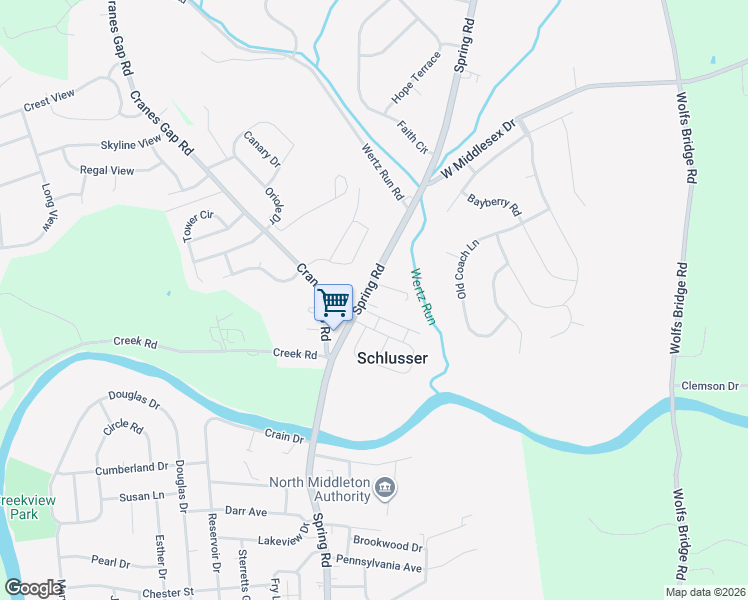 map of restaurants, bars, coffee shops, grocery stores, and more near 2291 Spring Road in Carlisle