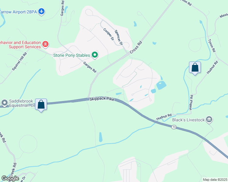map of restaurants, bars, coffee shops, grocery stores, and more near 2210 Tanner Drive in Schwenksville