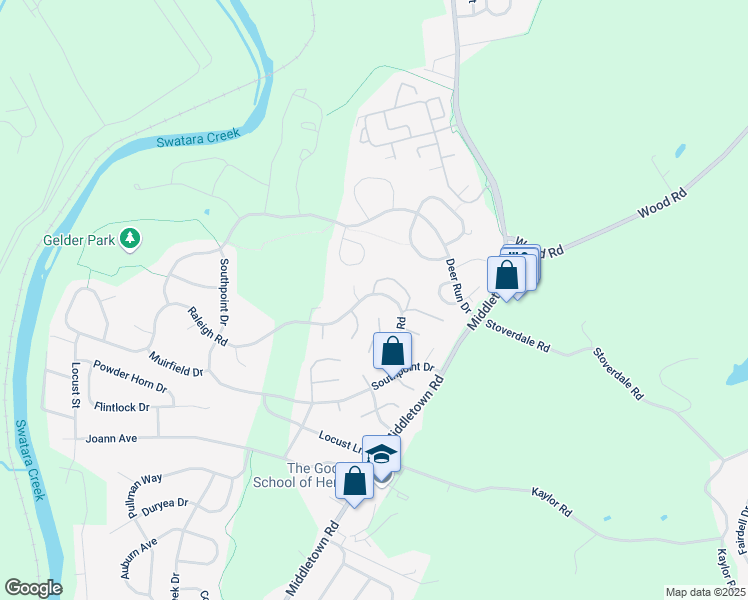 map of restaurants, bars, coffee shops, grocery stores, and more near 2076 Raleigh Road in Hummelstown