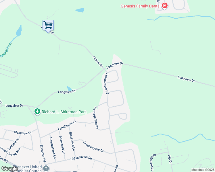 map of restaurants, bars, coffee shops, grocery stores, and more near 2087 Powderhorn Road in Middletown