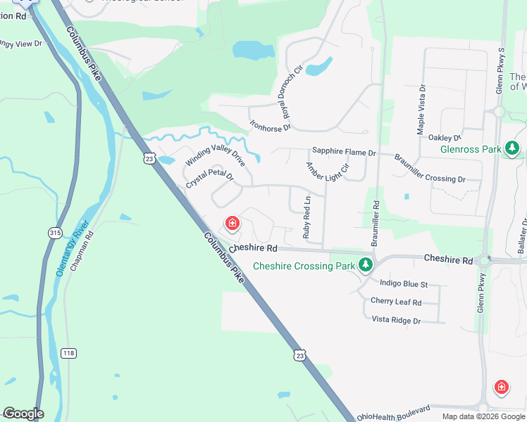 map of restaurants, bars, coffee shops, grocery stores, and more near 93 Lakes at Cheshire Drive in Delaware