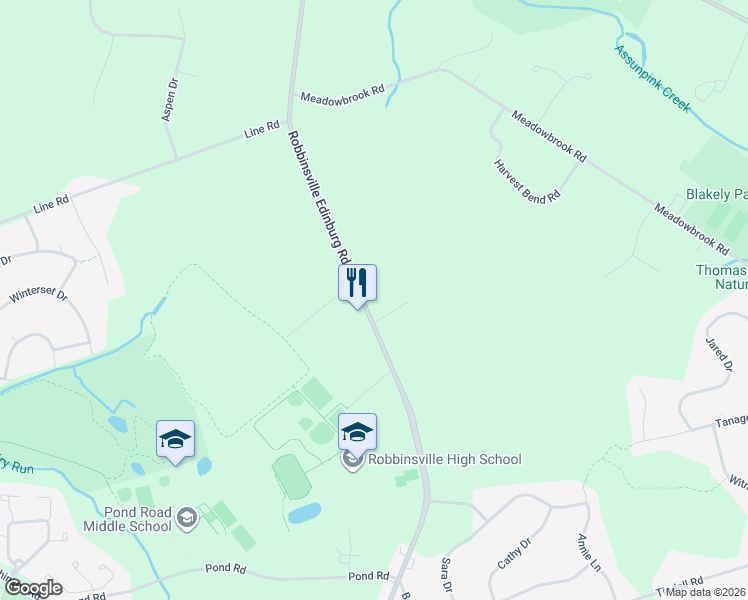 map of restaurants, bars, coffee shops, grocery stores, and more near 192 Robbinsville Edinburg Road in Trenton