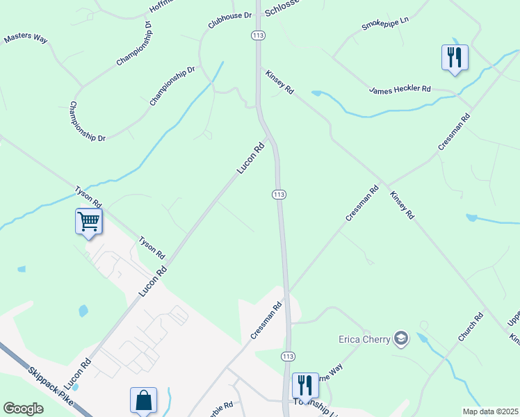 map of restaurants, bars, coffee shops, grocery stores, and more near 887 Harleysville Pike in Montgomery County