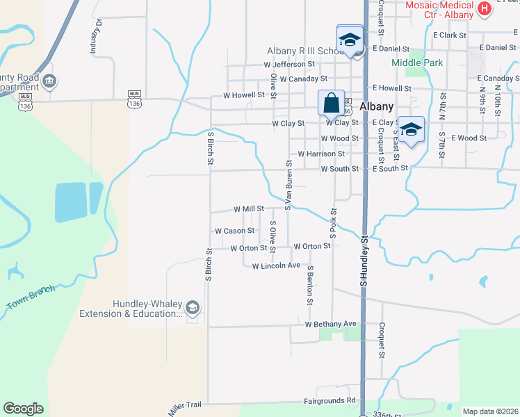 map of restaurants, bars, coffee shops, grocery stores, and more near 600 South Chicago Street in Albany