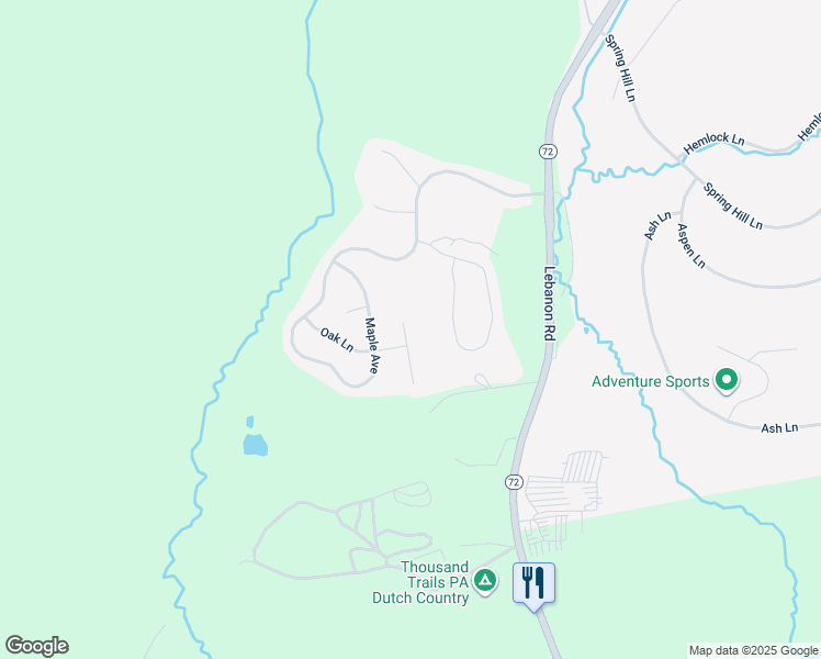 map of restaurants, bars, coffee shops, grocery stores, and more near 34 Aspen Drive in Manheim