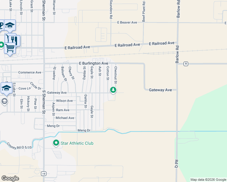 map of restaurants, bars, coffee shops, grocery stores, and more near 1137 Gateway Avenue in Fort Morgan