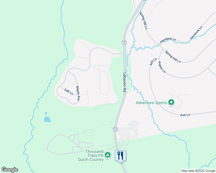 map of restaurants, bars, coffee shops, grocery stores, and more near 1041 Hemlock Circle in Manheim