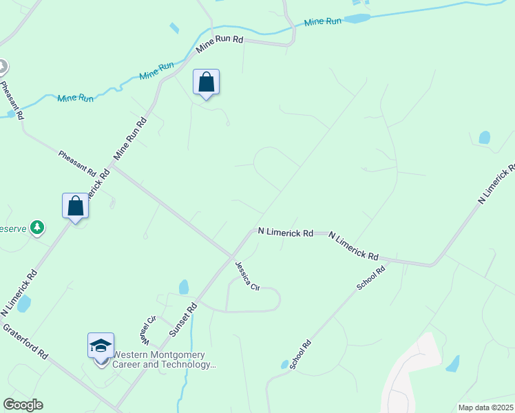 map of restaurants, bars, coffee shops, grocery stores, and more near 349 Sunset Road in Schwenksville