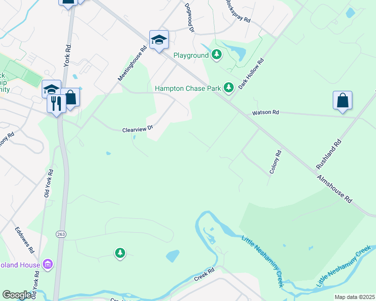 map of restaurants, bars, coffee shops, grocery stores, and more near 2060 Long Lane in Jamison