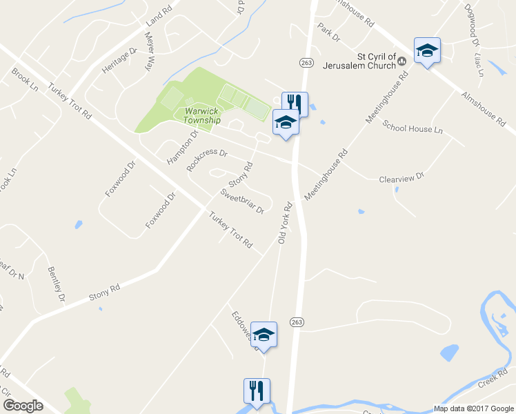 map of restaurants, bars, coffee shops, grocery stores, and more near 1463 Sweetbriar Drive in Jamison