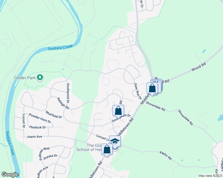map of restaurants, bars, coffee shops, grocery stores, and more near 2077F Raleigh Road in Hummelstown