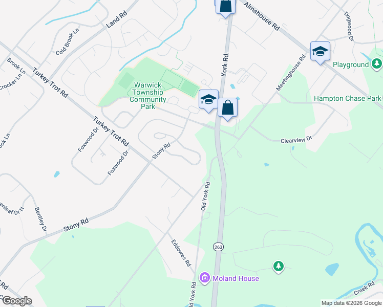 map of restaurants, bars, coffee shops, grocery stores, and more near 1512 Sweetbriar Drive in Jamison