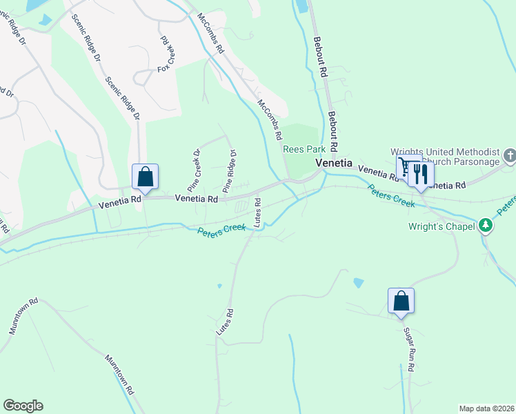 map of restaurants, bars, coffee shops, grocery stores, and more near 540 Venetia Road in Venetia