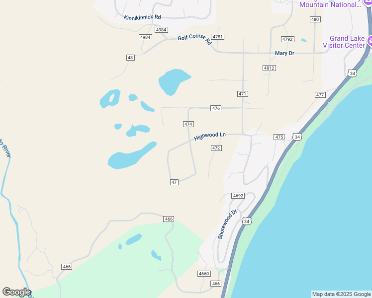 map of restaurants, bars, coffee shops, grocery stores, and more near 850-1298 County Road 47 in Grand Lake