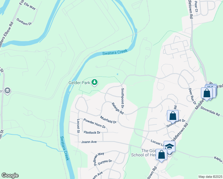 map of restaurants, bars, coffee shops, grocery stores, and more near 2168 Deer Run Drive in Hummelstown