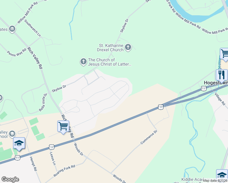 map of restaurants, bars, coffee shops, grocery stores, and more near 203 Harrier Drive in Mechanicsburg