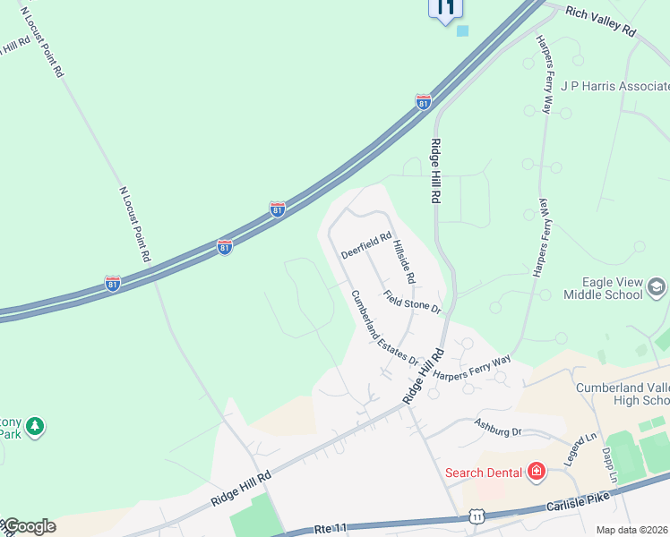 map of restaurants, bars, coffee shops, grocery stores, and more near 27 Cumberland Estates Dr in Mechanicsburg