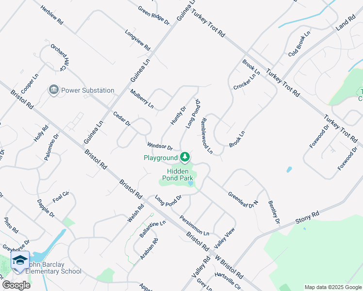 map of restaurants, bars, coffee shops, grocery stores, and more near 1509 Long Pond Drive in Warrington